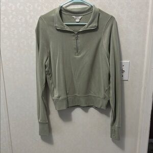 Women's Green Quarter-Zip Top